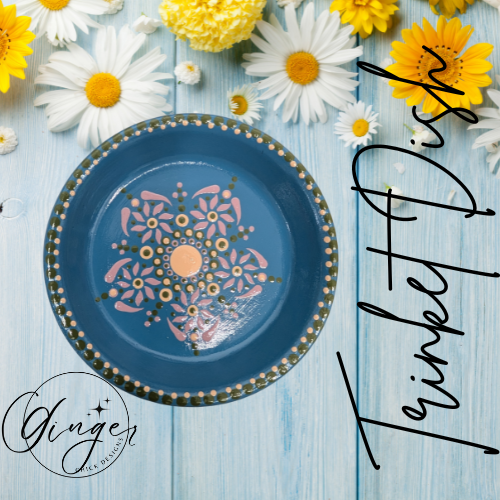 Flower Dot Mandala Trinket Dish