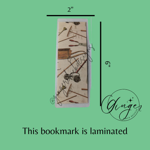 Garden Tools Laminated Bookmark