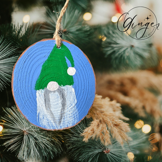 George the Gnome Wooden Ornament