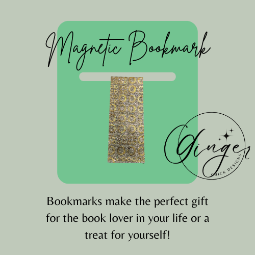 Gold Circles Leather Magnetic Bookmark