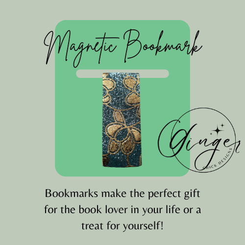 Gold Leaf Leather Magnetic Bookmark