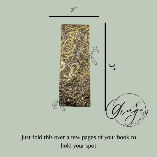 Gold Roses Leather Magnetic Bookmark
