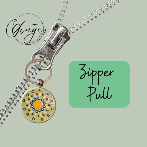 Golden Flower Mandala Dot Keychain