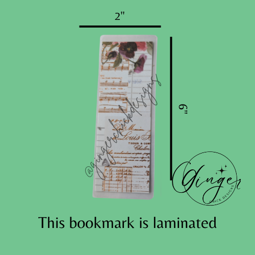 Golden Music Laminated Bookmark