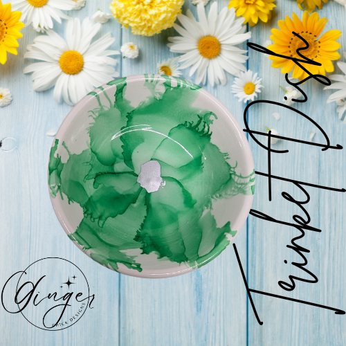 Green Flower Trinket Dish