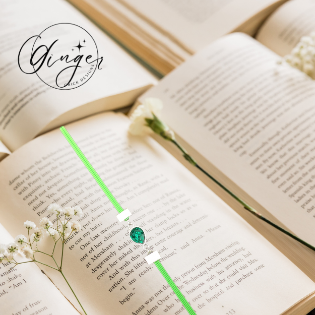 Green Gem Elastic Bookmark