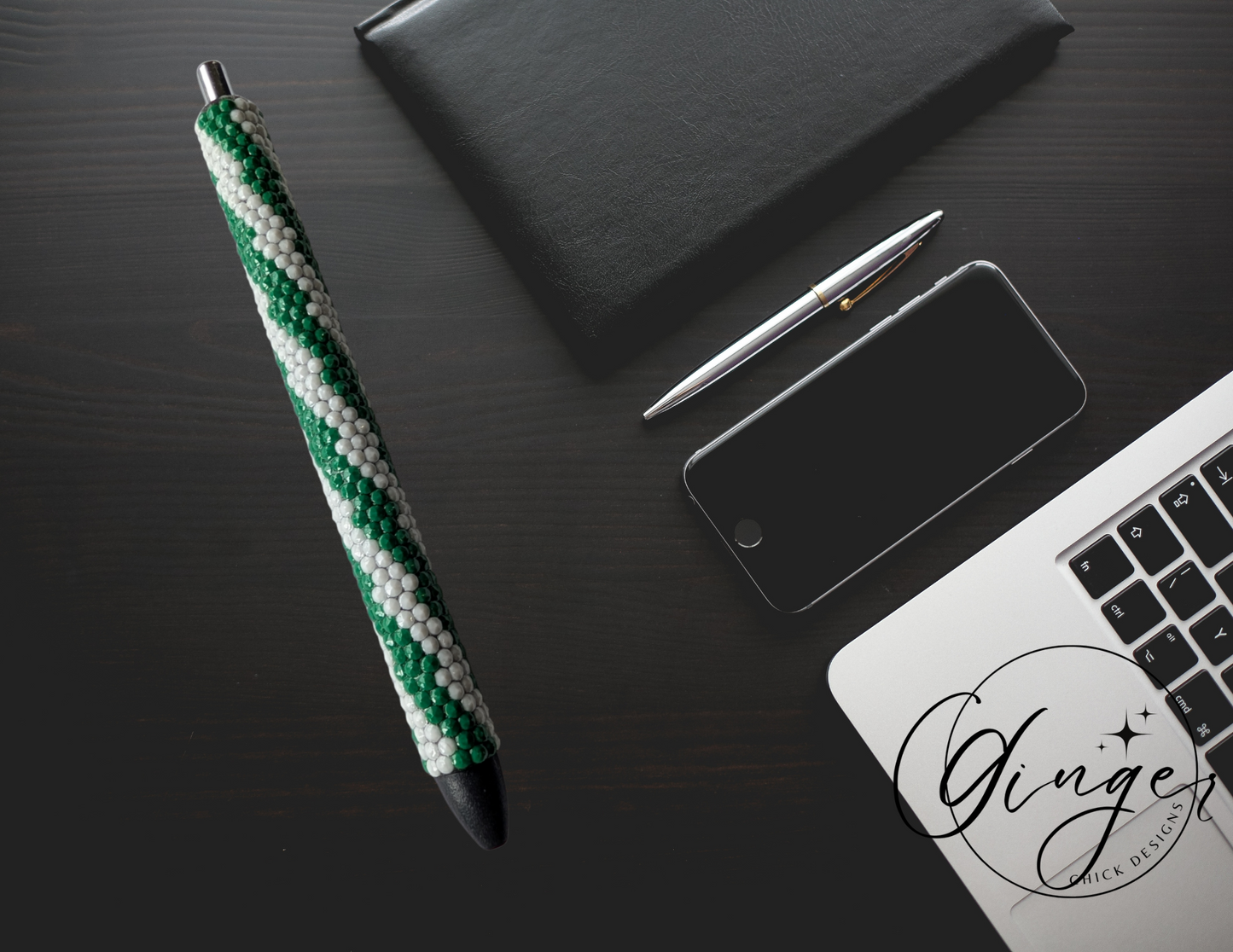 Green and White Lightening Diamond Art Ink Joy Gel Pen