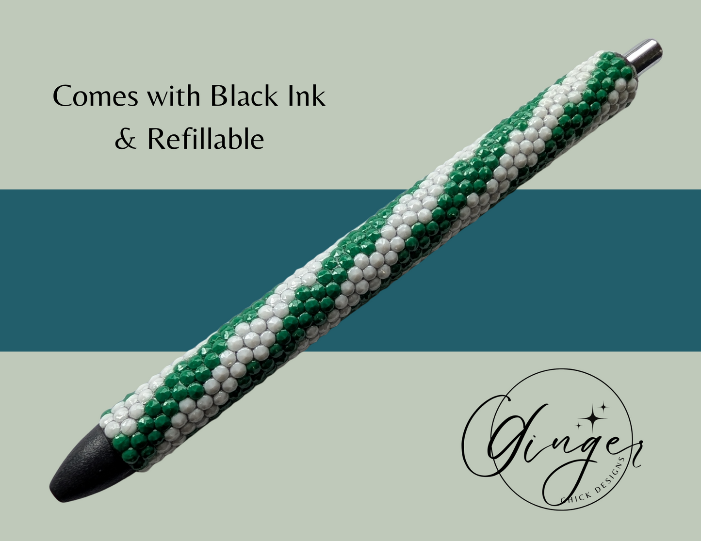Green and White Lightening Diamond Art Ink Joy Gel Pen