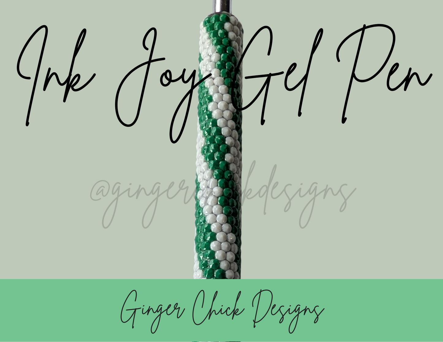 Green and White Lightening Diamond Art Ink Joy Gel Pen