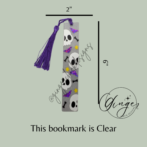 Halloween Skulls Acrylic Bookmarks