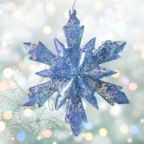 Ice Crystal Resin Snowflake Ornament