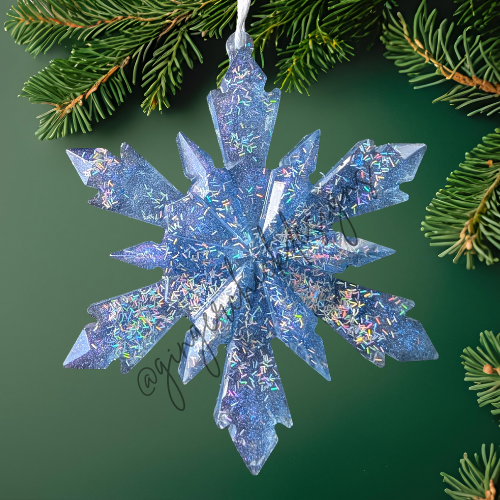 Ice Crystal Resin Snowflake Ornament