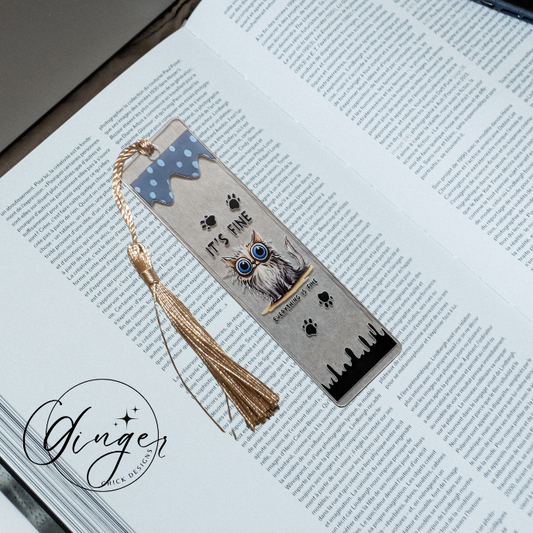 It's Fine Cat Acrylic Bookmarks