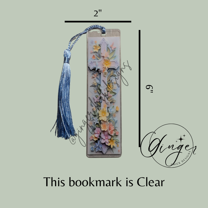 Lavender Cross Acrylic Bookmarks