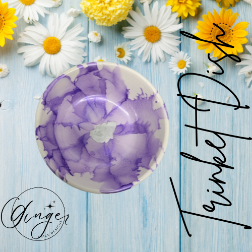 Lavendar Flower Trinket Dish