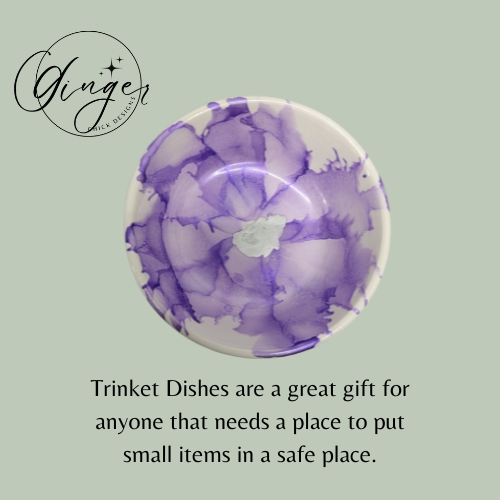 Lavendar Flower Trinket Dish