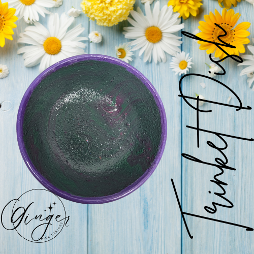 Mean Green Paint Pour Trinket Dish