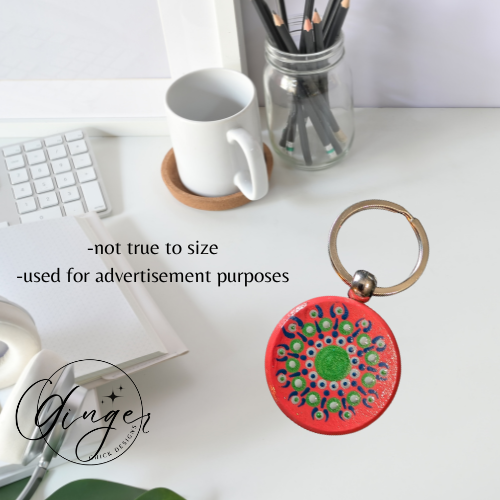 Melon Mandala Dot Keychain