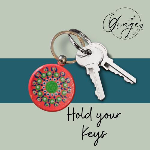 Melon Mandala Dot Keychain