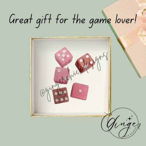 Mixed Baby Pink Small D6 Dice Set