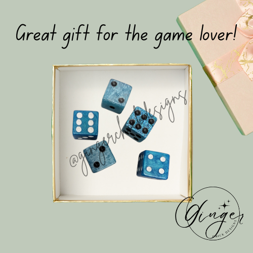Mixed Turquoise Small D6 Dice Set