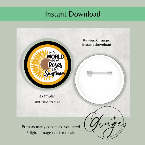 Sunflower Pin-Back Design