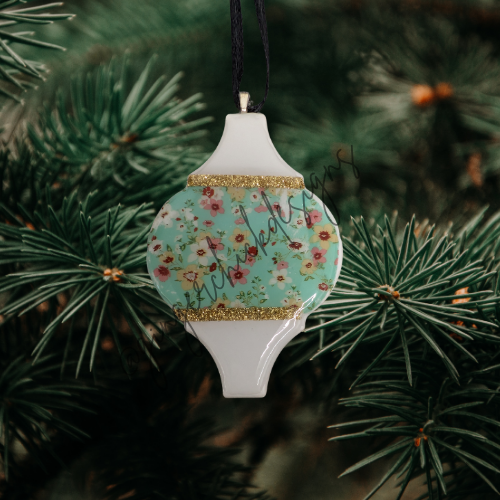 Mint Garden Ceramic Tile Ornament