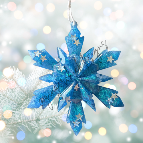 Blue Sky Resin Snowflake Ornament