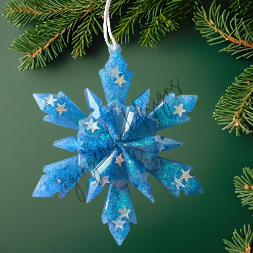 Blue Sky Resin Snowflake Ornament