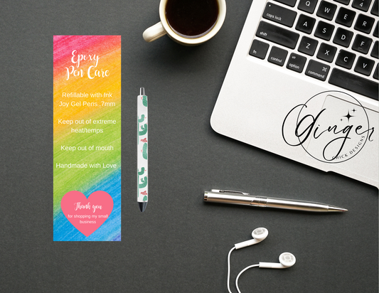 Rainbow Pen Care Card