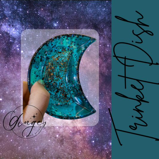 Galaxy Moon Resin Trinket Dish
