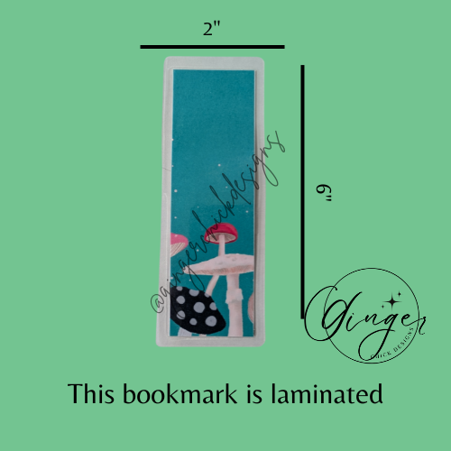Mushrooms Prints Laminated Bookmark