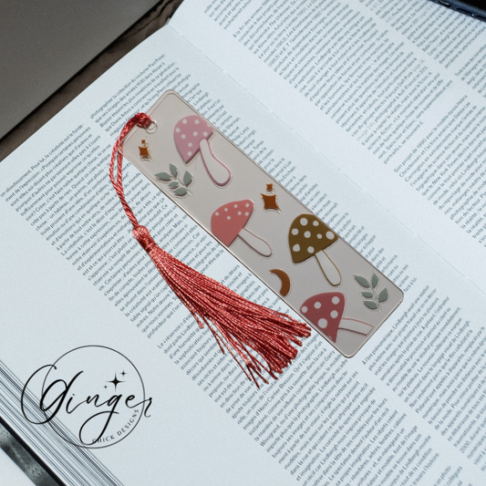Boho Mushrooms Acrylic Bookmarks