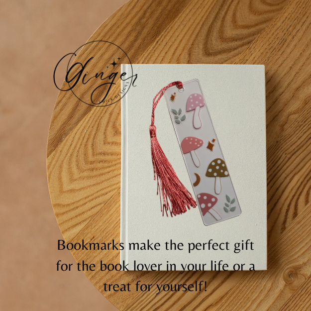 Boho Mushrooms Acrylic Bookmarks