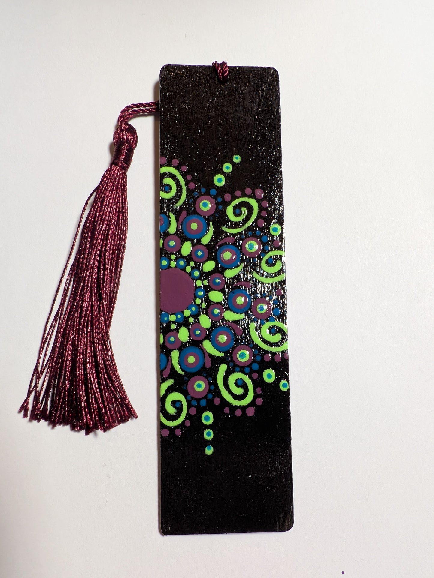 Hand-Painted Mandala Dot Art Wooden Bookmark