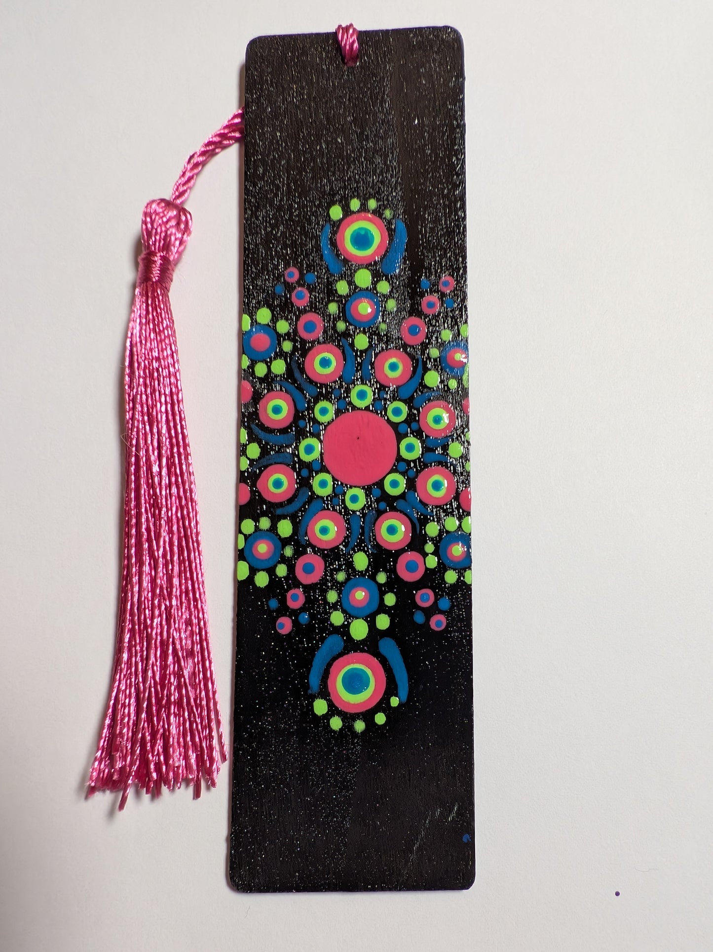 Hand-Painted Mandala Dot Art Wooden Bookmark