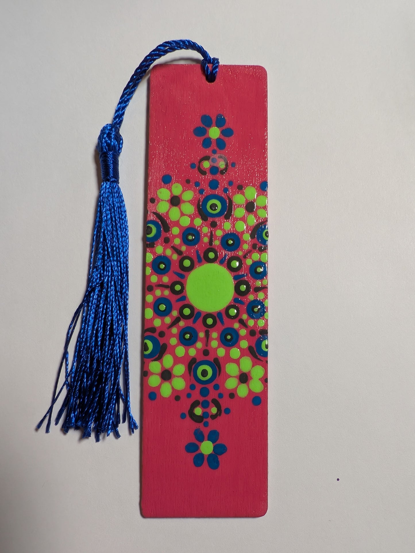 Hand-Painted Mandala Dot Art Wooden Bookmark