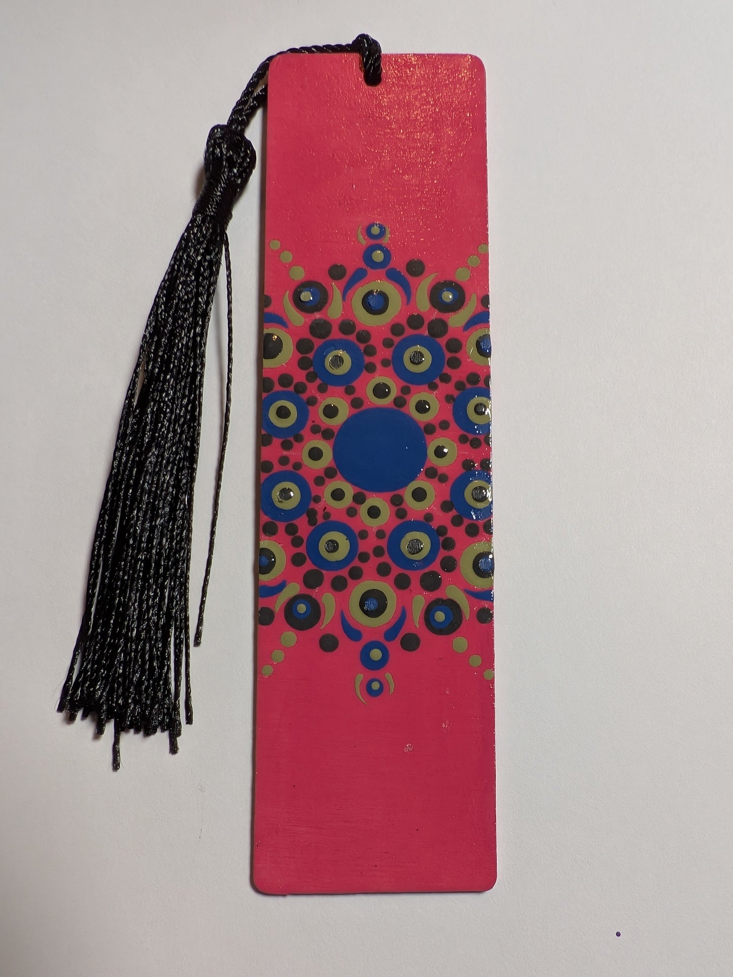 Hand-Painted Mandala Dot Art Wooden Bookmark