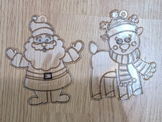 Christmas Suncatcher Paint Kit – Santa and Raindeer
