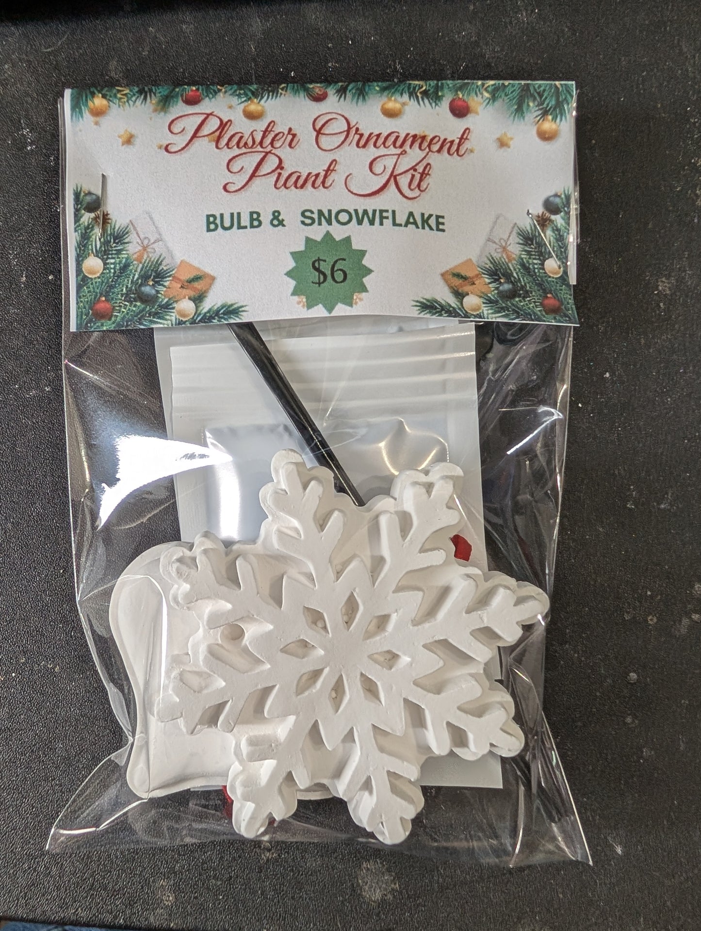 Plaster Ornament Paint Kit – Snowflake & Bulb