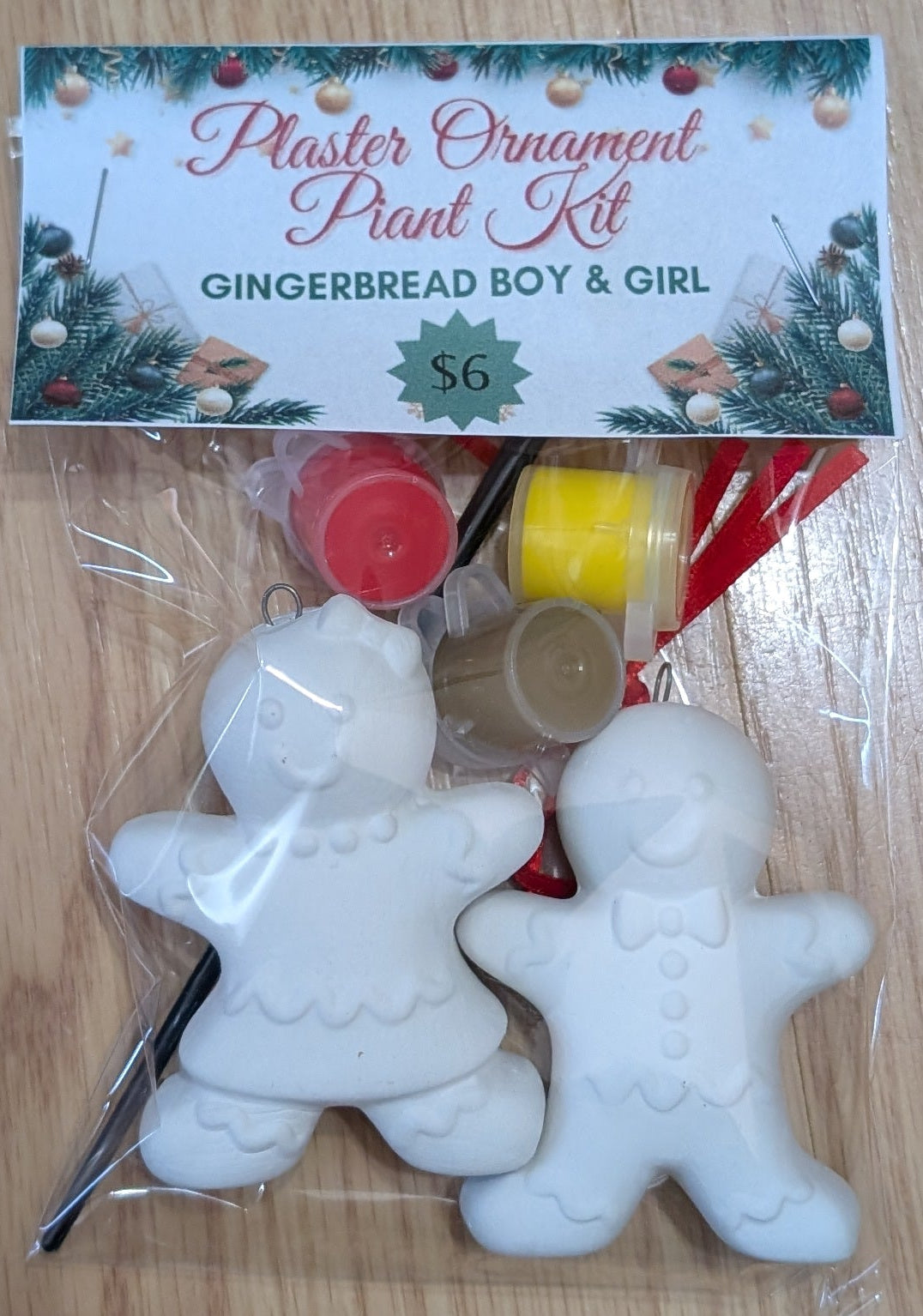 Plaster Ornament Paint Kit – Gingerbread Boy & Girl