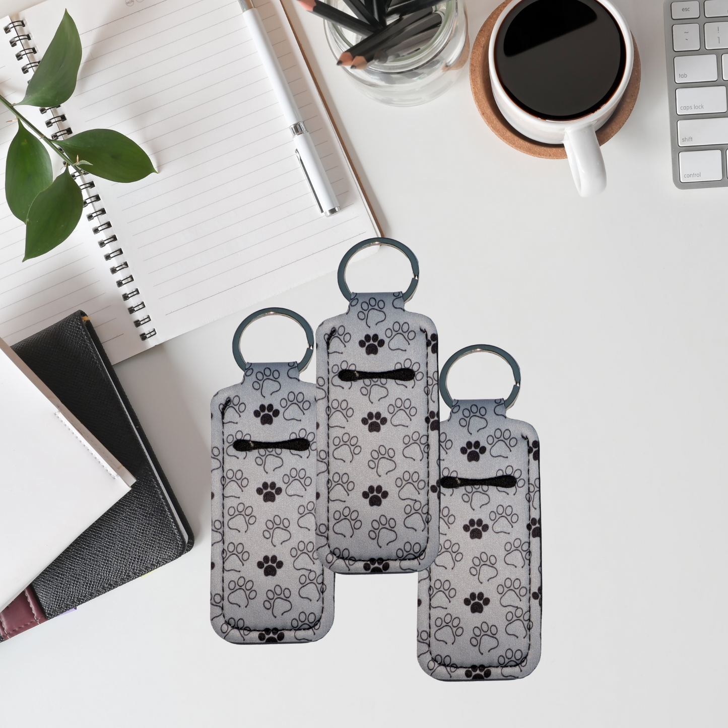 Paw Prints Lip Balm Keychain