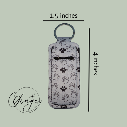 Paw Prints Lip Balm Keychain