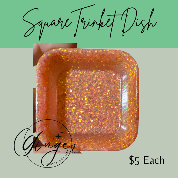 Peaches Square Trinket Dish