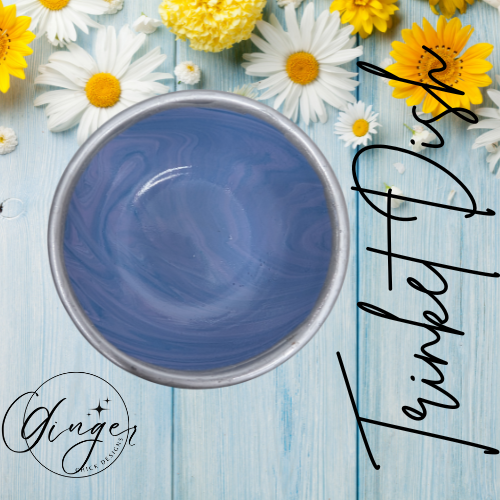 Periwinkle Paint Pour Trinket Dish