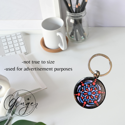 Pin Wheel Mandala Dot Keychain
