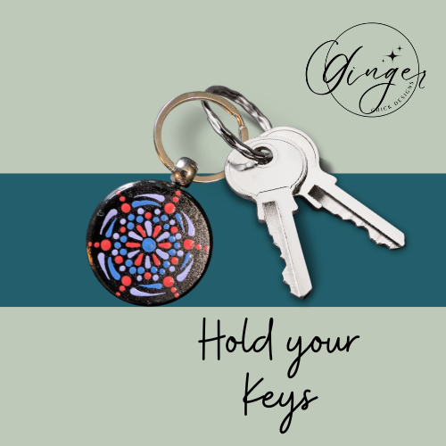 Pin Wheel Mandala Dot Keychain