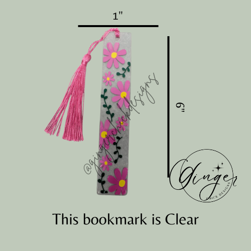 Pink Daisies Acrylic Bookmarks
