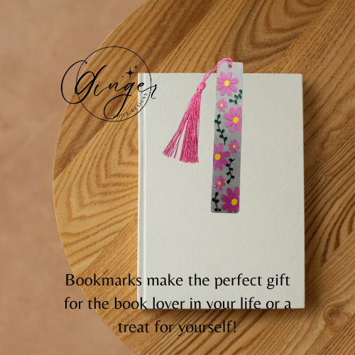 Pink Daisies Acrylic Bookmarks