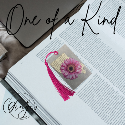 Pink Gerbrea Dictionary Acrylic Bookmark